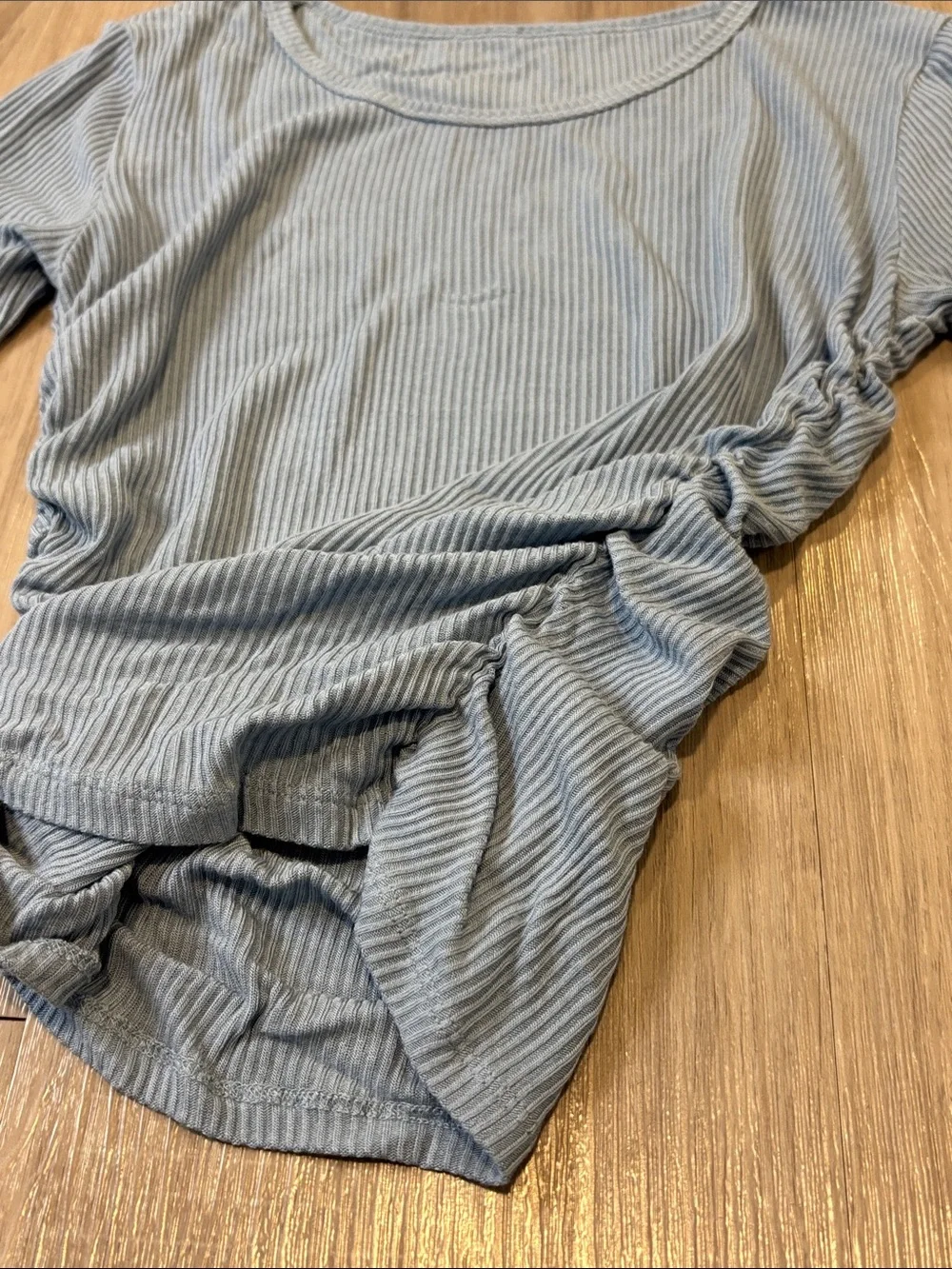 Alo Yoga Gather Long Sleeve in Light Blue Gray